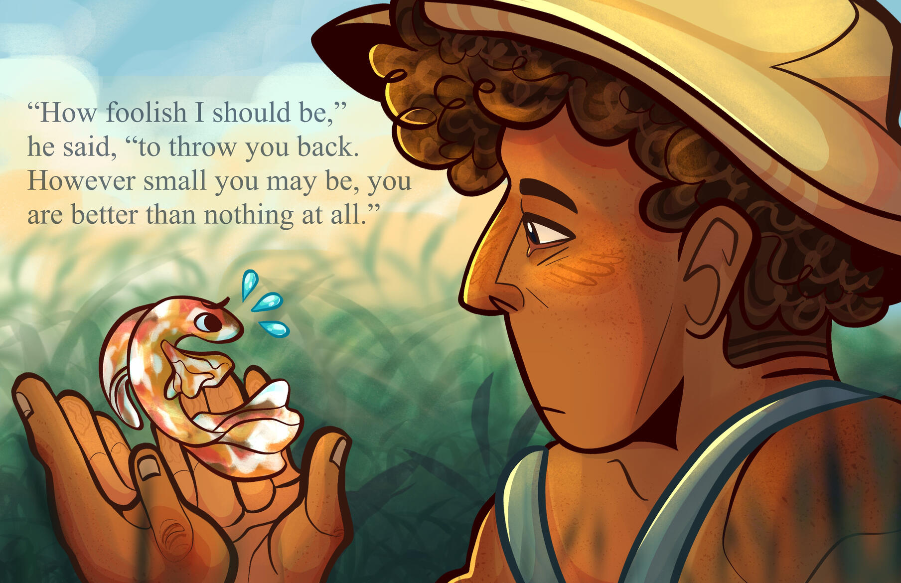 aesop&#39;s fables (the fisherman and the little fish,) 2024