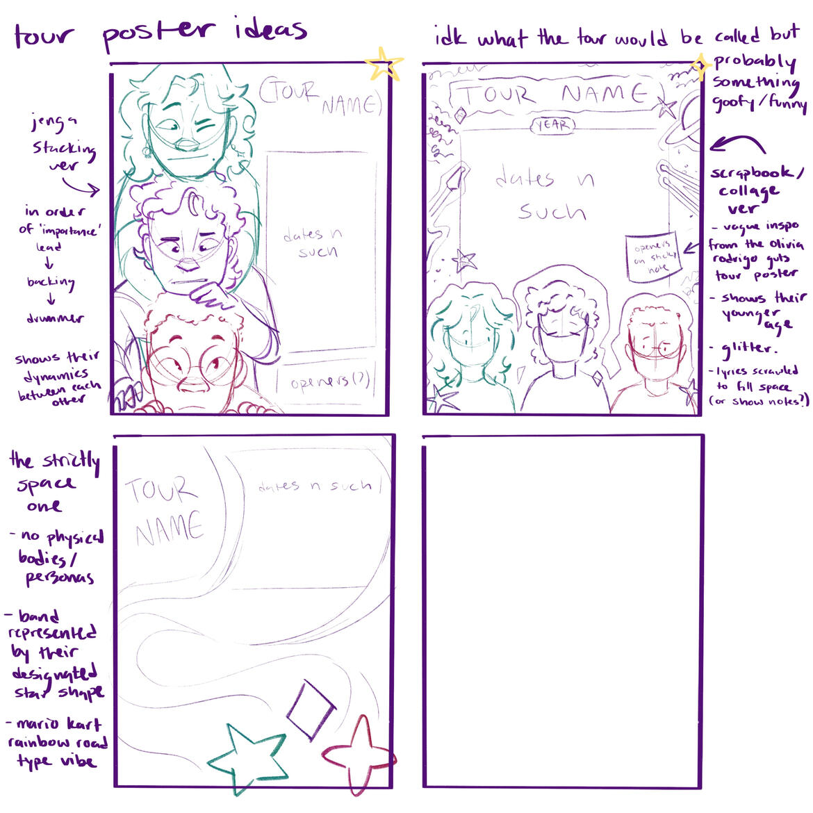 tour poster thumbnails + notes