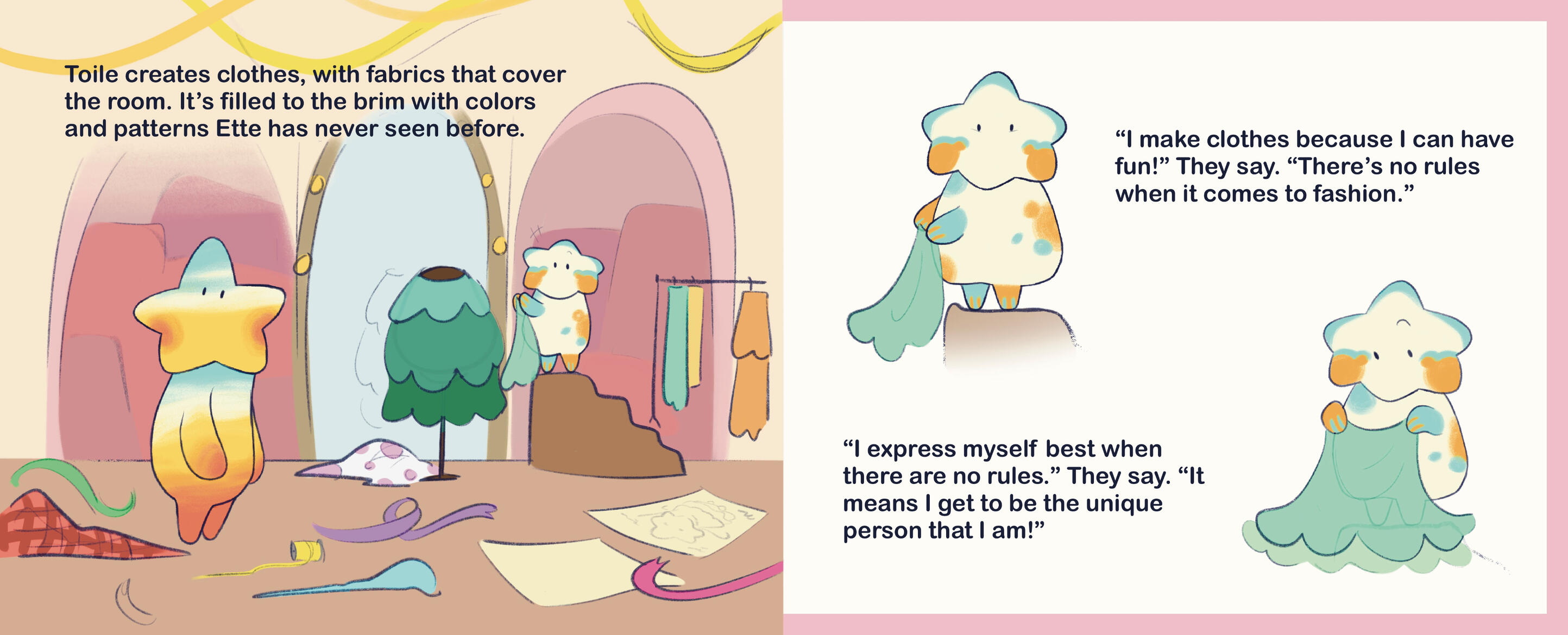 pages 9 + 10 roughs